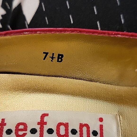 Stefani Red Leather Animal Print Prints Size 7.5 NWOT - Picture 9 of 10